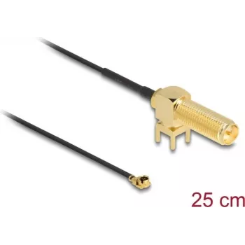 Cable coaxial DeLOCK 12036 0,25 m RP-SMA I-PEX MHF1 negro