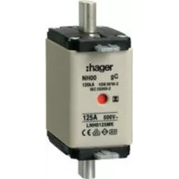 HAGER LNH0125MK Fusible NH00 125A 500V gG MKen. S-frei (LNH0125MK)