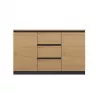 Cómoda Topeshop 2D3S ANT/ART BA KPL — antracita y roble, 3 cajones, estructura de tablero de partículas