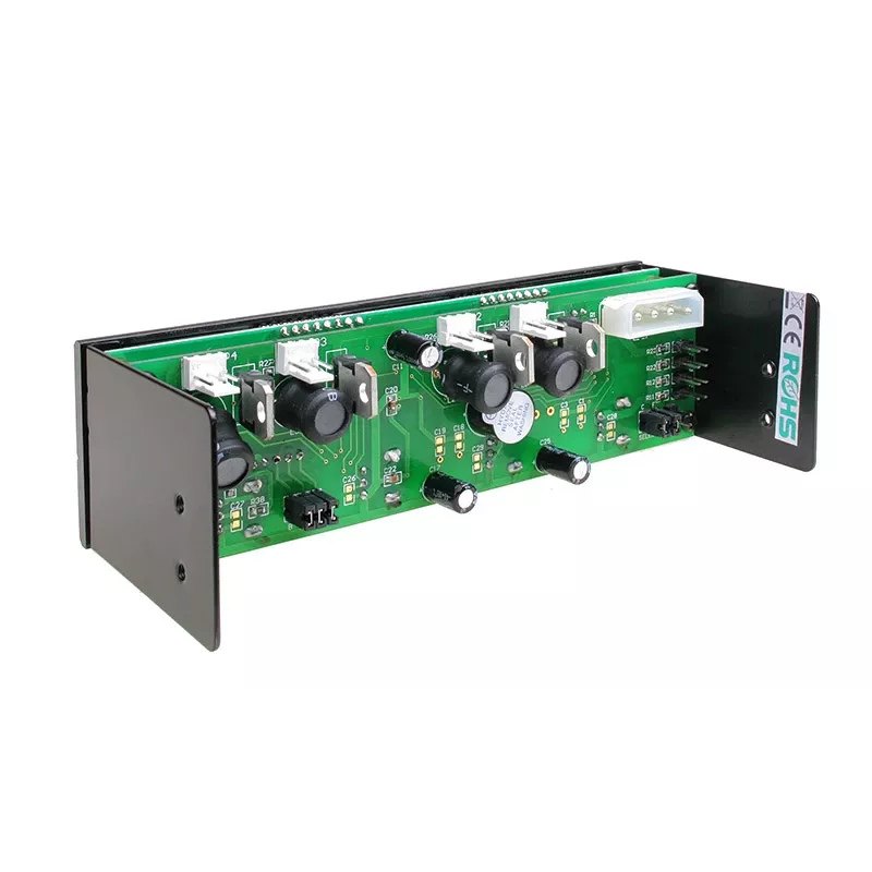 Controlador de ventiladores de 5,25 pulgadas Lamptron FC5 V2 negro — control PWM múltiple/manual de ventiladores, montaje en panel frontal