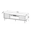 Mueble TV cama meble CORTINA 180x40x60 cm negro/nogal con chimenea eléctrica negra