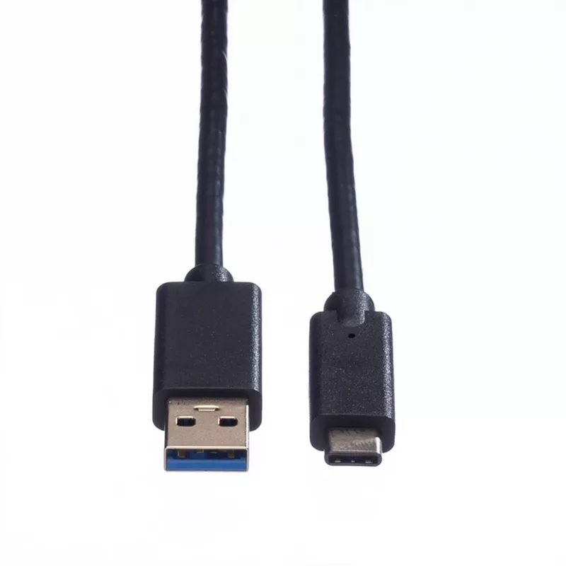 ROLINE - cable USB - USB Type-C (macho) - USB Type-A de 9 pines (macho) - 1 m (USB 3.1) - moldeado - negro (11.02.9011)