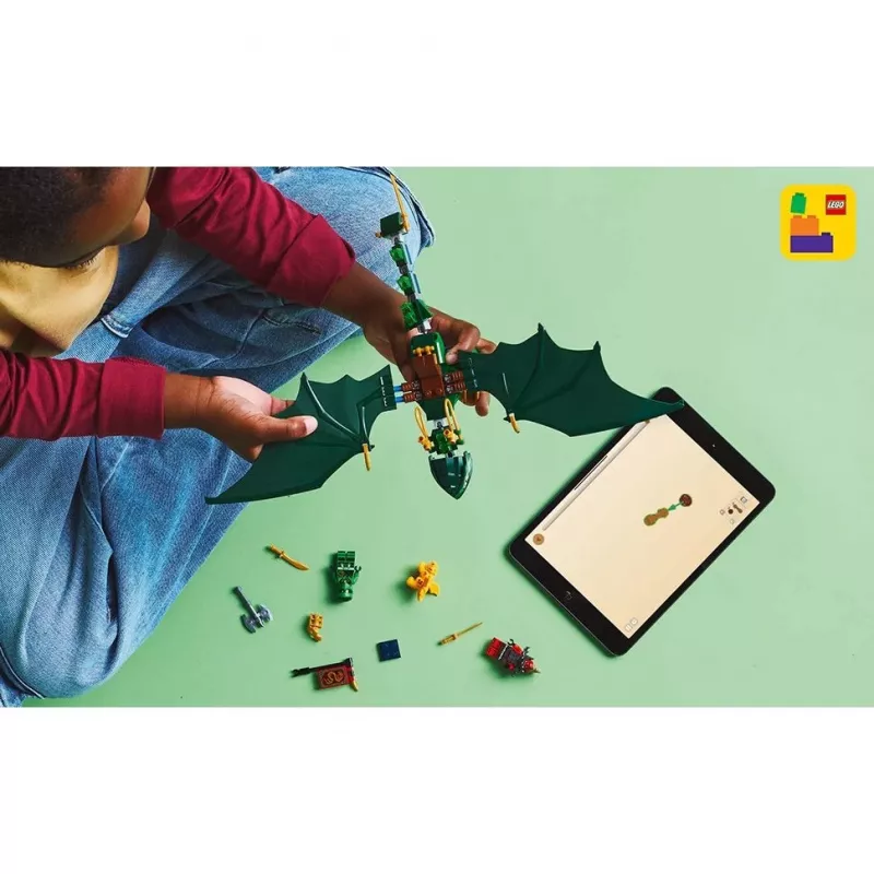 Juguete de construcción LEGO NINJAGO 71829 Dragón del Bosque Verde de Lloyd, 128 piezas, 2 minifiguras, a partir de 6 años