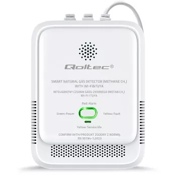Detector de fugas de gas QOLTEC NG Tuya — detector de gas natural (CH4), compatible con smart Tuya