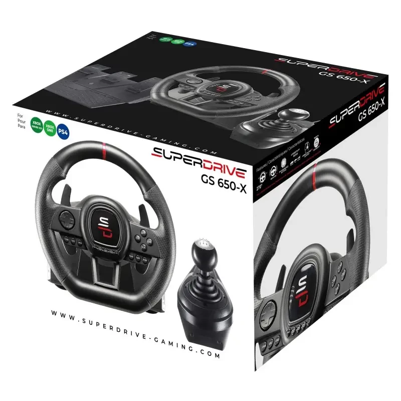 Volante + pedales + joystick Subsonic SA5658 negro USB para PlayStation 4 Xbox One