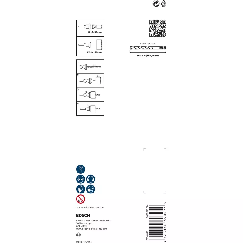 Adaptador de sujeción hexagonal Bosch Q-Lock 2609390589