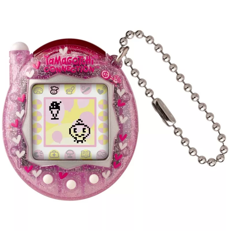 Mascota digital de mano Bandai Tamagotchi Connection rosa glitter — juguete de mascota virtual