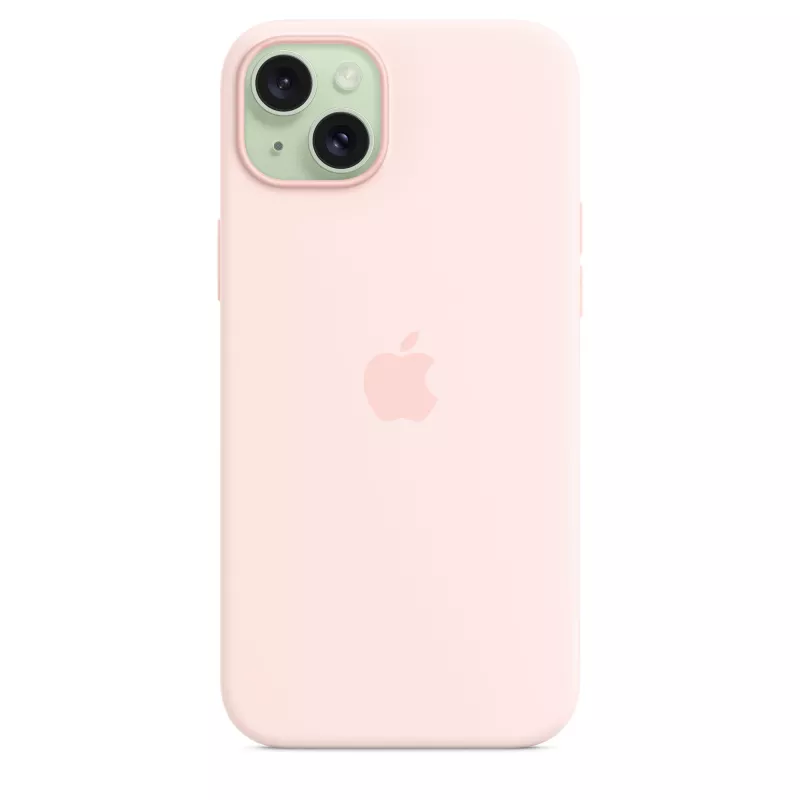 Funda de silicona con MagSafe para iPhone 15 Plus – Rosa claro