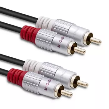 Cable de audio Qoltec 52337 2 m 2 x RCA Negro