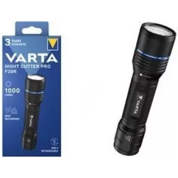 Linterna Varta F20R aluminio con batería recargable, LED de mano compacta