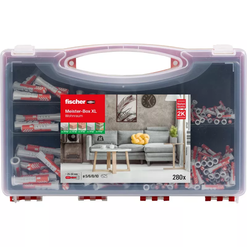 Meister-Box XL zona de vivienda (gris claro/rojo, 280 piezas)