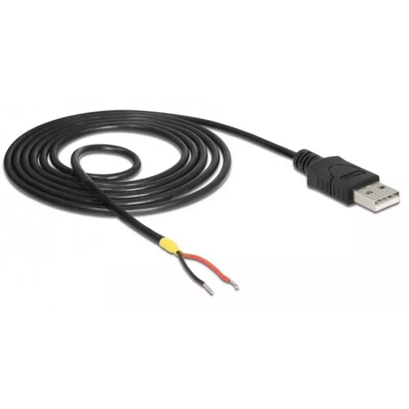 Delock Cable USB2.0 conector macho Type-A > 2 extremos de cable abiertos - 1,5 m - negro (85664)