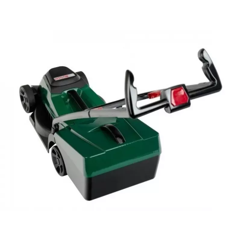 KLEIN 2780 cortacésped de juguete Bosch con cesto de hierba extraíble, sonidos realistas, verde/negro, a partir de 3 años