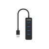 UNITEK uHUB Q4 USB 3.2 Gen 1 (3.1 Gen 1) Type-A 5000 Mbit/s negro