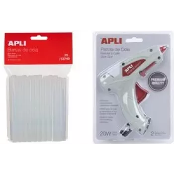 Barras de pegamento termofusible Apli 7,5 mm × 100 mm blancas, 25 uds.