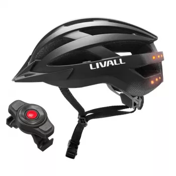 Casco de bicicleta de montaña Bluetooth 58-62 cm LED/SOS/Intercom negro