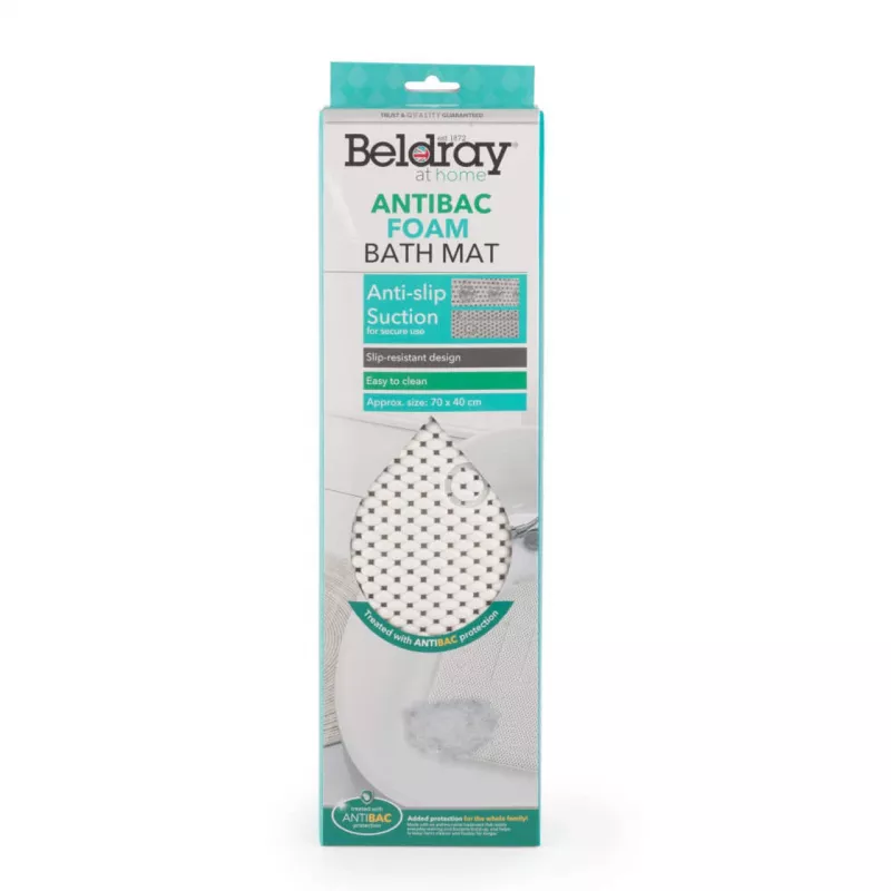 Alfombrilla de baño Beldray LA032722UFFEU7 Antibac Foam – alfombrilla de suelo de baño con superficie de espuma antibacteriana