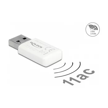 Tarjeta de red WLAN DeLOCK 12770 USB 5000 Mbit/s inalámbrica blanco