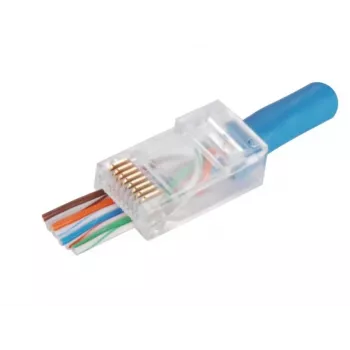 Conector RJ-45 Alantec WT118, conector macho RJ45 recto, Cat5e, U/UTP (UTP), blanco translúcido, pack de 100 uds.