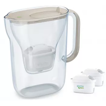 Jarra filtrante de agua BRITA Style Essential 2,4 L con 2 cartuchos de recambio (color arena)