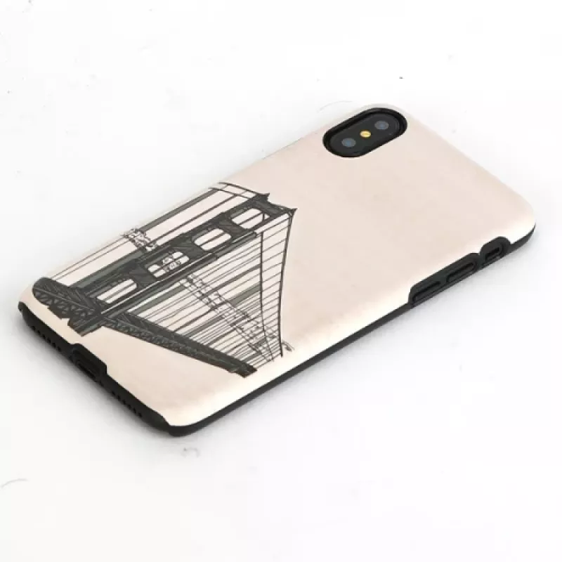 Funda para móvil man and wood para iPhone X/XS, diseño Handbrücken, negra