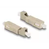 Acoplador híbrido de fibra óptica DeLOCK SC simplex conector macho a conector hembra LC simplex beige