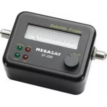 Buscador de señal satélite Megasat SF-200 (MPN 1200576) con indicadores de intensidad y calidad de señal