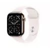 Apple Watch Series 11 GPS + Cellular 46mm carcasa de titanio dorado con correa deportiva rosa claro S/M