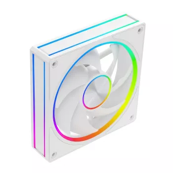 Ventilador de caja MODECOM VOLCANO LOOP 120 ARGB blanco – 120 mm, iluminación ARGB, compatible con PWM, 400–1400 rpm