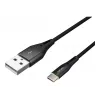Cable NATEC USB-C/A 2.0 1 m LED negro nailon