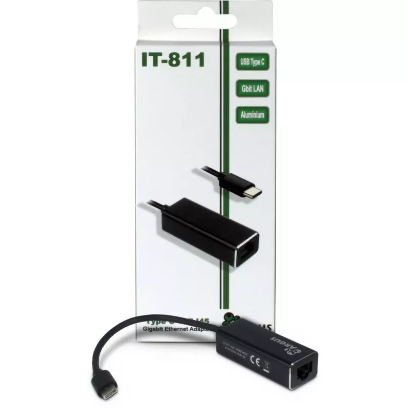 Inter-Tech Argus IT-811 - Adaptador de red - USB-C - Gigabit Ethernet - Negro (88885438)
