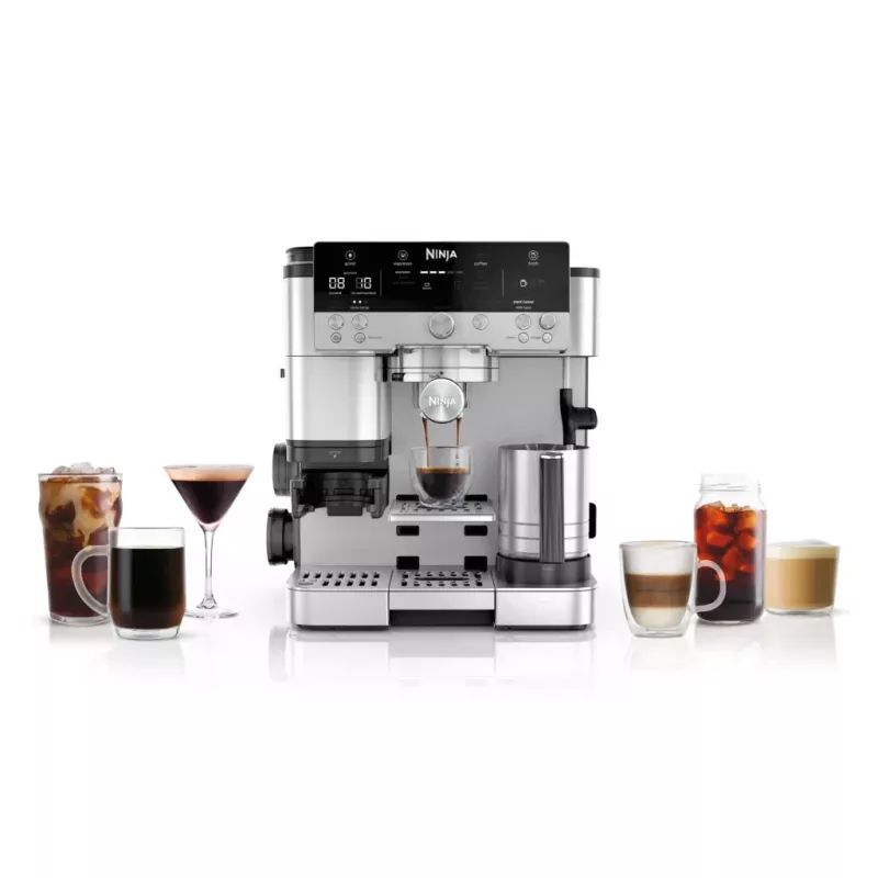 Cafetera espresso Ninja ES601EU — depósito de agua de 2 L, capacidad de 1 taza, negra/acero inoxidable