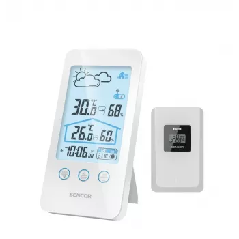 Estación meteorológica Sencor SWS 3000 W con estación de carga y sensor inalámbrico, blanca