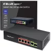 Switch Ethernet PoE QOLTEC 52296 — 4 puertos RJ45 PoE, 1 uplink RJ45