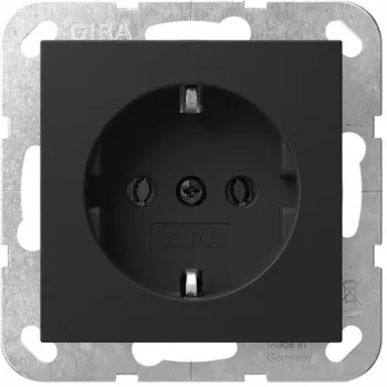 Mecanismo de toma de corriente Schuko Gira System 55 4188005 para montaje modular, negro