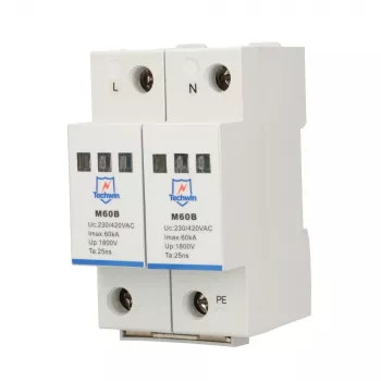 Protector contra sobretensiones M60B2, 2P 1F 60kA corriente de impulso máx.