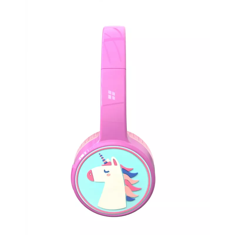 Denver BTH-106P auriculares de diadema para niños, con cable e inalámbricos (Bluetooth), rosa