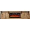 Mueble TV Cama Meble GRANERO con mueble de chimenea, roble Wotan, 2000×350×567 mm, 2 puertas, 2 estantes
