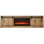 Mueble TV Cama Meble GRANERO con mueble de chimenea, roble Wotan, 2000×350×567 mm, 2 puertas, 2 estantes