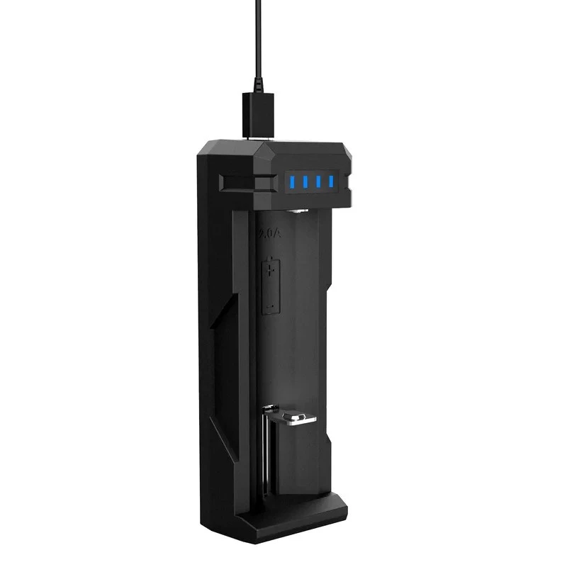 Cargador de baterías XTAR SC1 de una ranura USB-C para celdas Li-Ion 18650, 1 ranura, negro