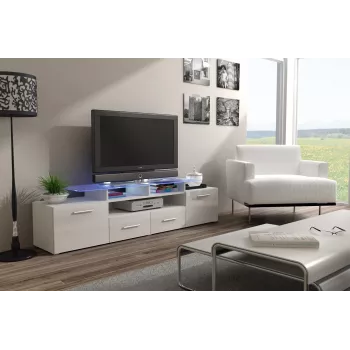 Soporte de TV Cama EVORA 200 blanco/blanco brillante