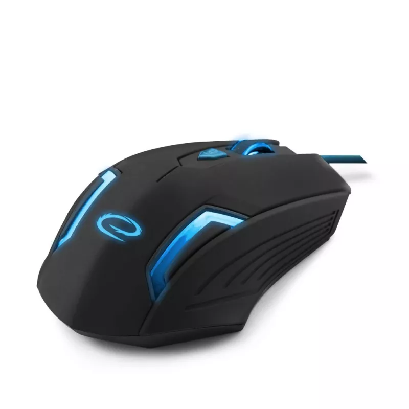 Esperanza MX205 FIGHTER - ratón - USB - azul - ratón - óptico - 6 botones - negro