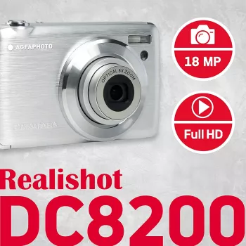 Agfa Photo DC8200 Plata + Funda + tarjeta SD 16 GB