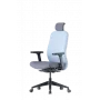 Silla de oficina ergonómica Up Up Athene negra, gris + tejido azul