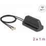 Antena Wi‑Fi 7 externa DELOCK 81454 con 2 conectores macho RP-SMA, omnidireccional, 2,4–4,0 dBi