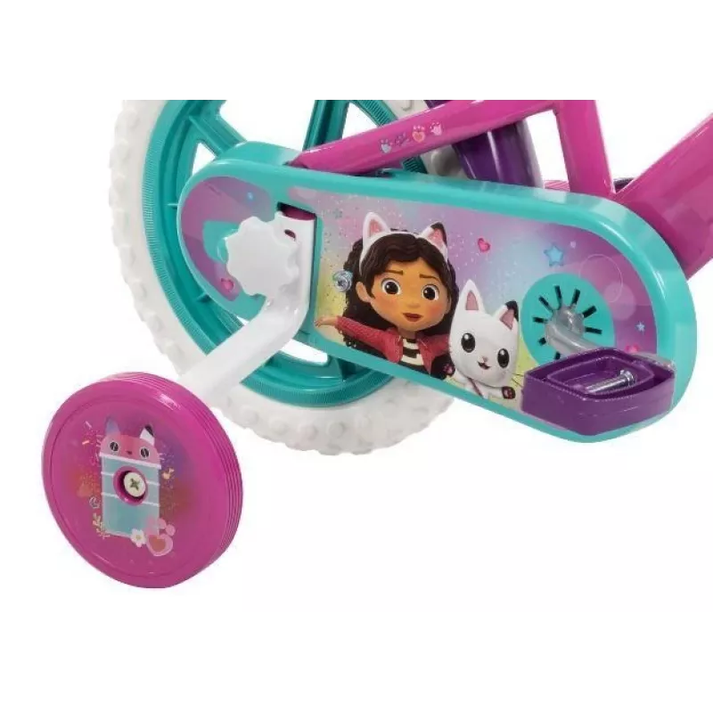 Bicicleta infantil HUFFY GABBI 12 pulgadas, rosa, freno de contrapedal, ruedines, neumáticos de espuma