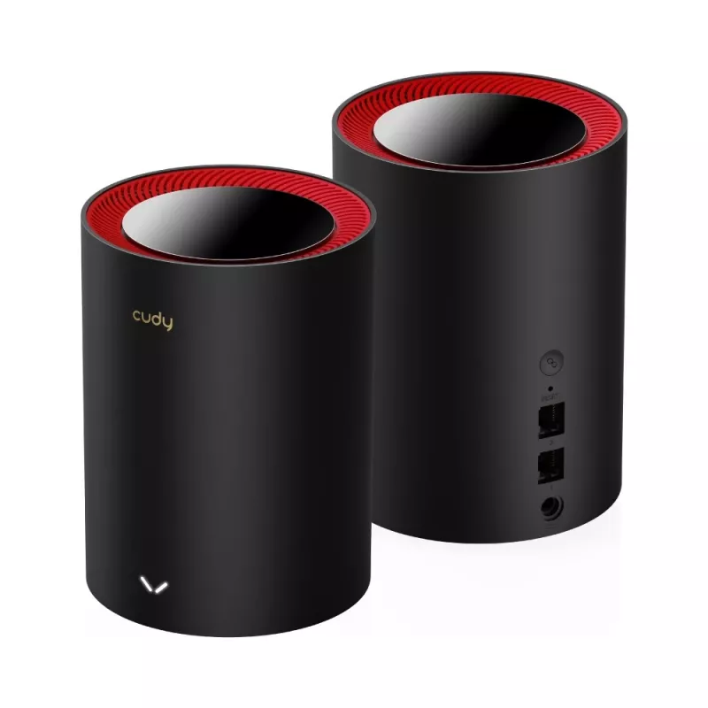 Sistema mesh Cudy M3000 Pack de 2 Dual-Band Wi-Fi 6 2402 Mbit/s Negro Rojo