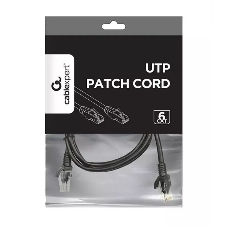 Cable de red Gembird PP6U-1M RJ-45 Cat6 1m negro
