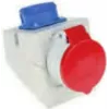 Toma de corriente industrial Bachmann 910.002, 5P, 400 V, 16 A, IP44, policarbonato, azul/rojo/blanco
