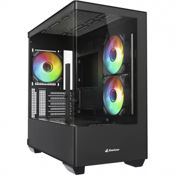 Caja para PC Sharkoon Elite Shark CM100 torre Micro-ATX, sin fuente de alimentación, negra
